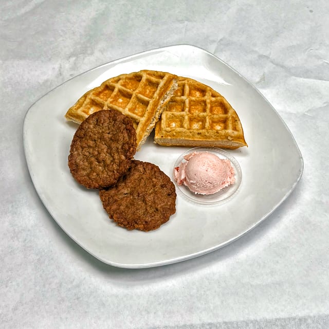 Petite Waffle, Turkey Bacon Or Sausage.