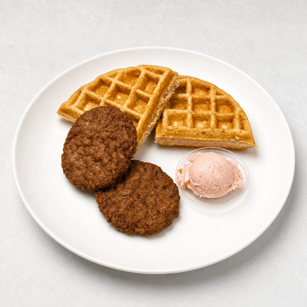 Petite Waffle, Turkey Bacon Or Sausage.